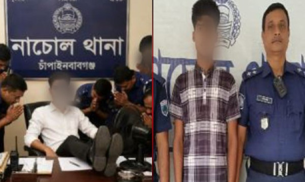 চাঁপাইনবাবগঞ্জে ওসির চেয়ারে পা তুলে বসার এআই ছবি ভাইরাল, স্কুলছাত্র আটক