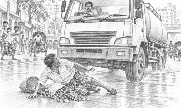 মাগুরায় পানি বহনকারী গাড়ির চাকায় পিষে প্রাণ গেল কৃষকের
