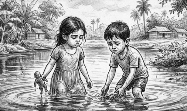 নাটোরে পুকুরের পানিতে ডুবে প্রাণ গেল ভাই-বোনের