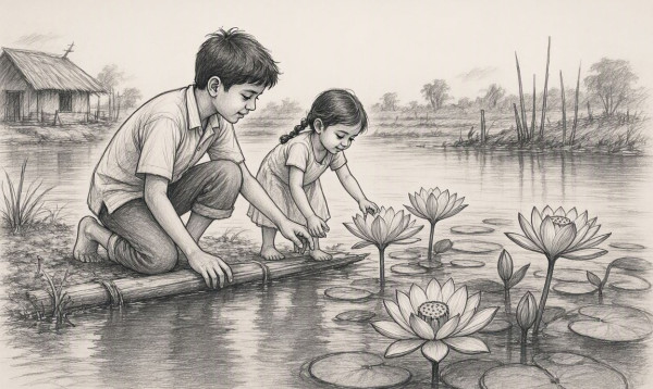 যশোরে শাপলা তুলতে গিয়ে পানিতে ডুবে প্রাণ গেল ২ ভাই-বোনের