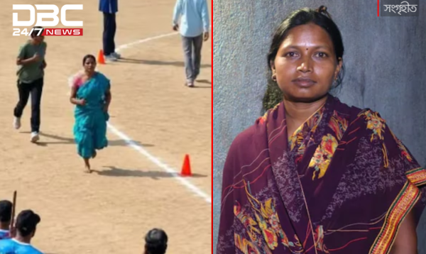 দুই সন্তানের ভবিষ্যৎ গড়তে শাড়ি পরে খালি পায়ে ১৬০০ মিটার দৌড়