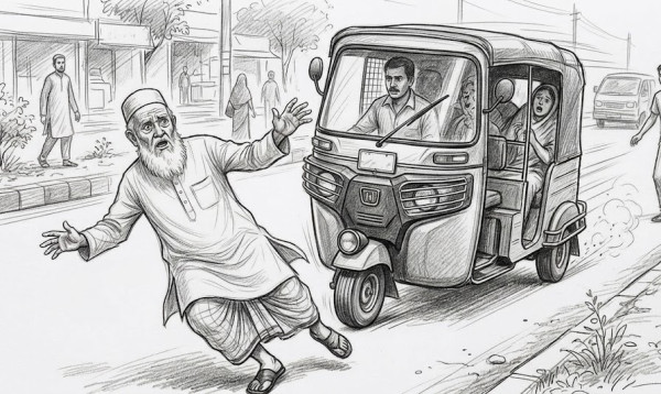 ভোলায় রাস্তা পারাপারের সময় সিএনজির ধাক্কায় মসজিদের ইমাম নিহত