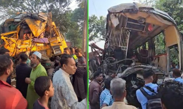 নাটোরে বাস-ট্রাক সংঘর্ষ: নিহতের সংখ্যা বেড়ে ১৪
