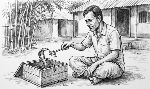 চাঁদপুরে শখের বসে বাড়িতে পুষছিলেন গোখরা, কামড় খেয়ে হাসপাতালে কাঠমিস্ত্রি