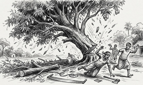 বরিশালে গাছ কাটার সময় নিচে চাপা পড়ে শ্রমিকের মৃত্যু